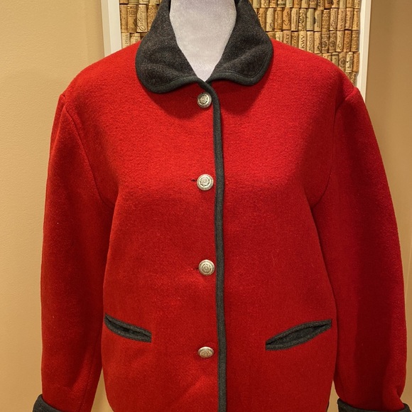 Bonnie & Norma Red and Gray Wool Blend Jacket - Picture 10 of 16
